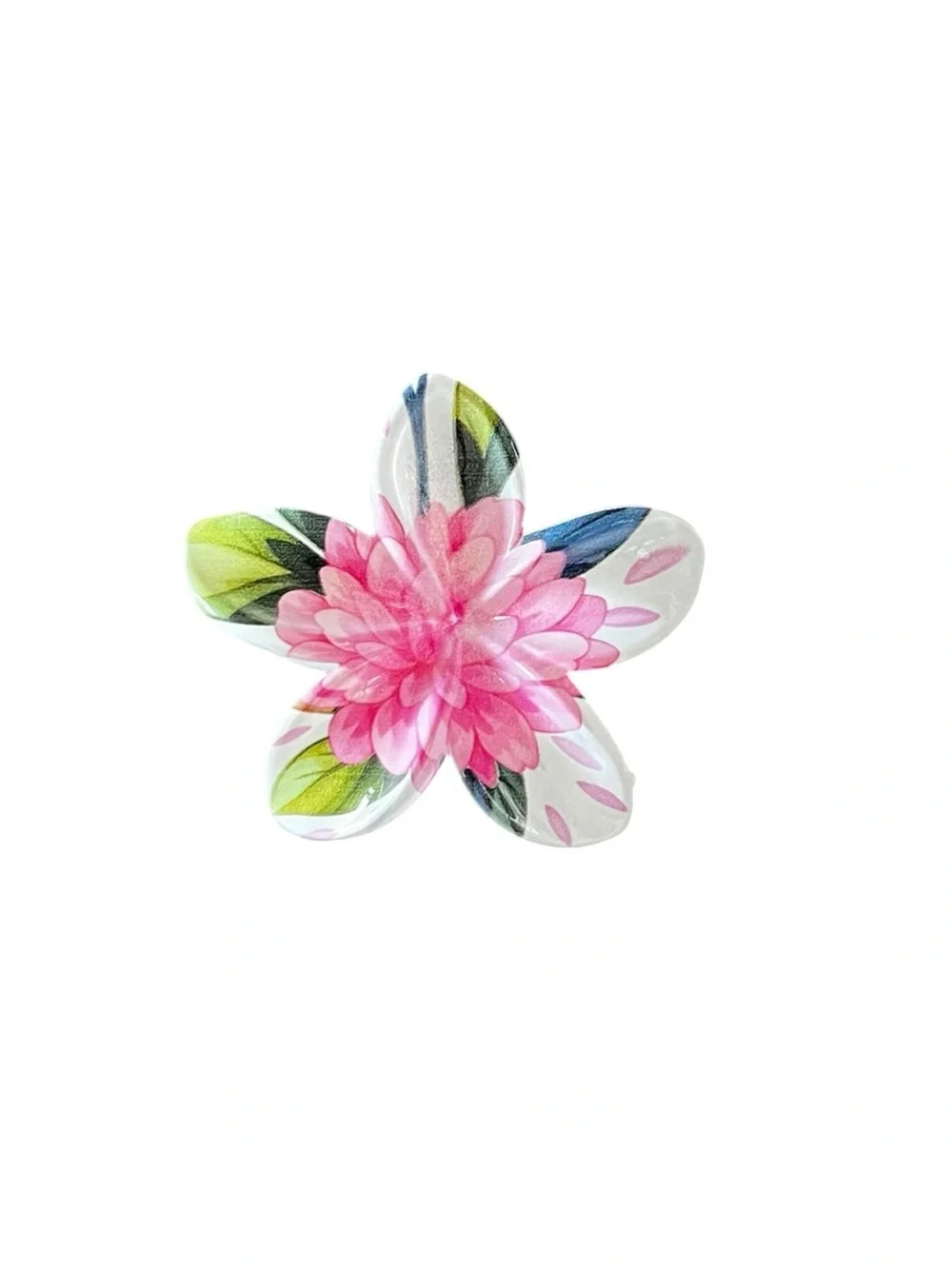 Plumeria Hot Pink Chrysanthemum Orchid Floral Flower 3” Lobster Claw Hair Clip